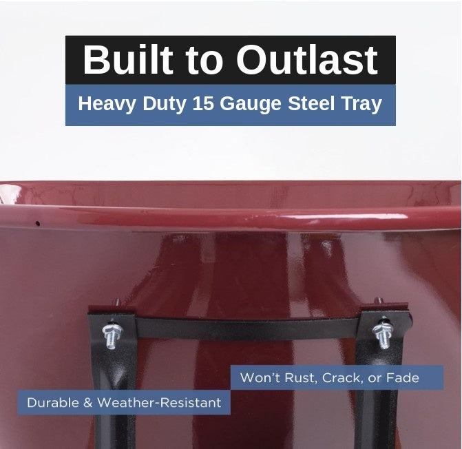 Scenic Road Steel SS-Series 6 Cu Ft Single Turf Wheelbarrow - Built to Outlast, 15 Gauge Steel Tray