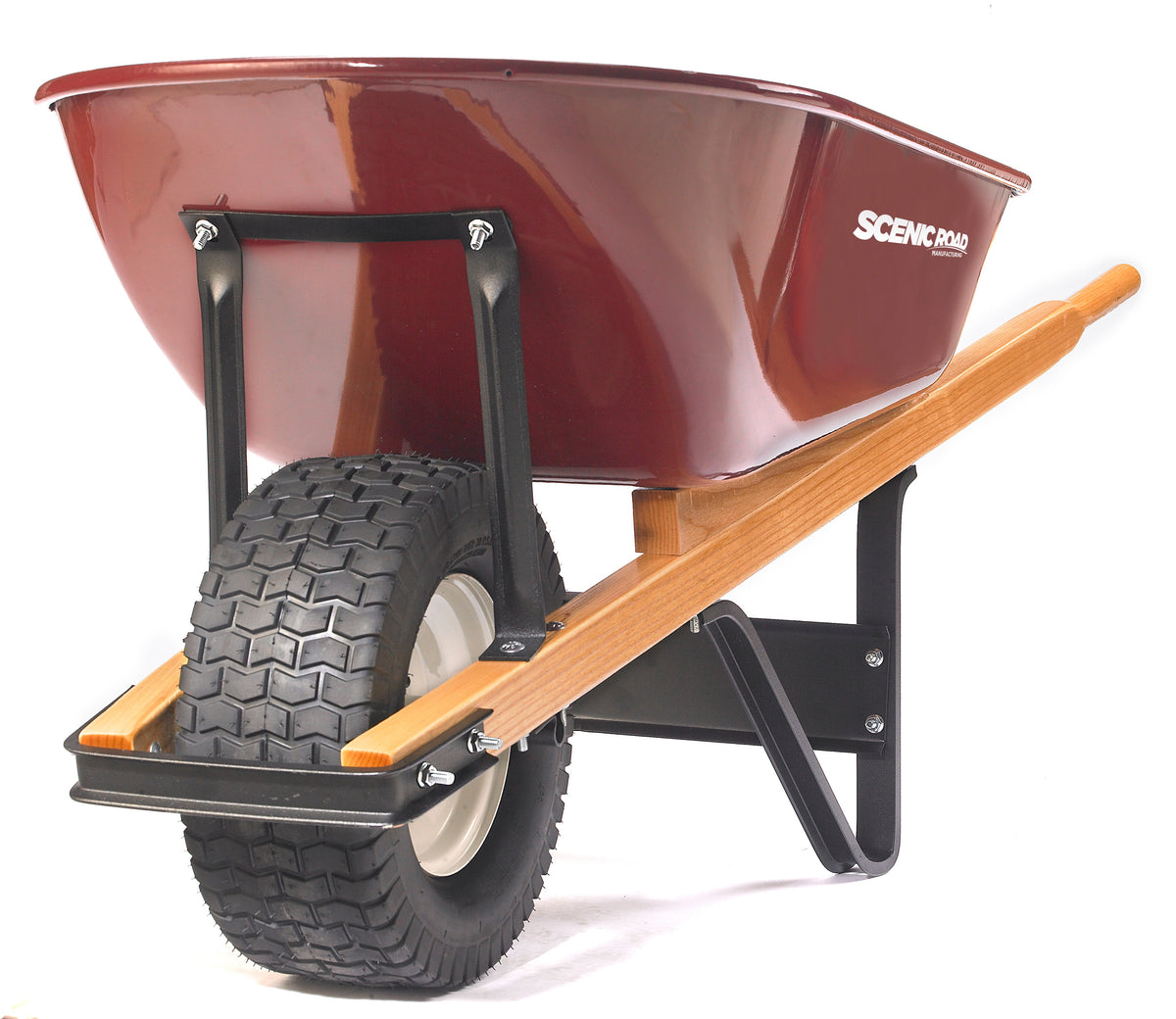 Scenic Road Steel SS-Series 6 Cu Ft Single Turf Wheelbarrow - Lifestyle
