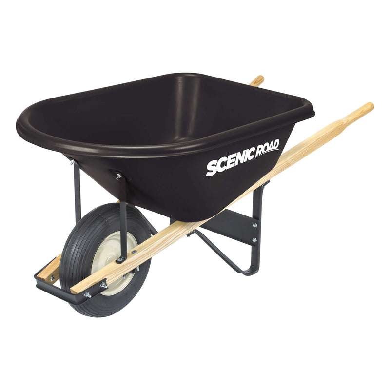 Scenic Lane G-Series 6 Cu Ft Wheelbarrow with Single Ribbed Tire