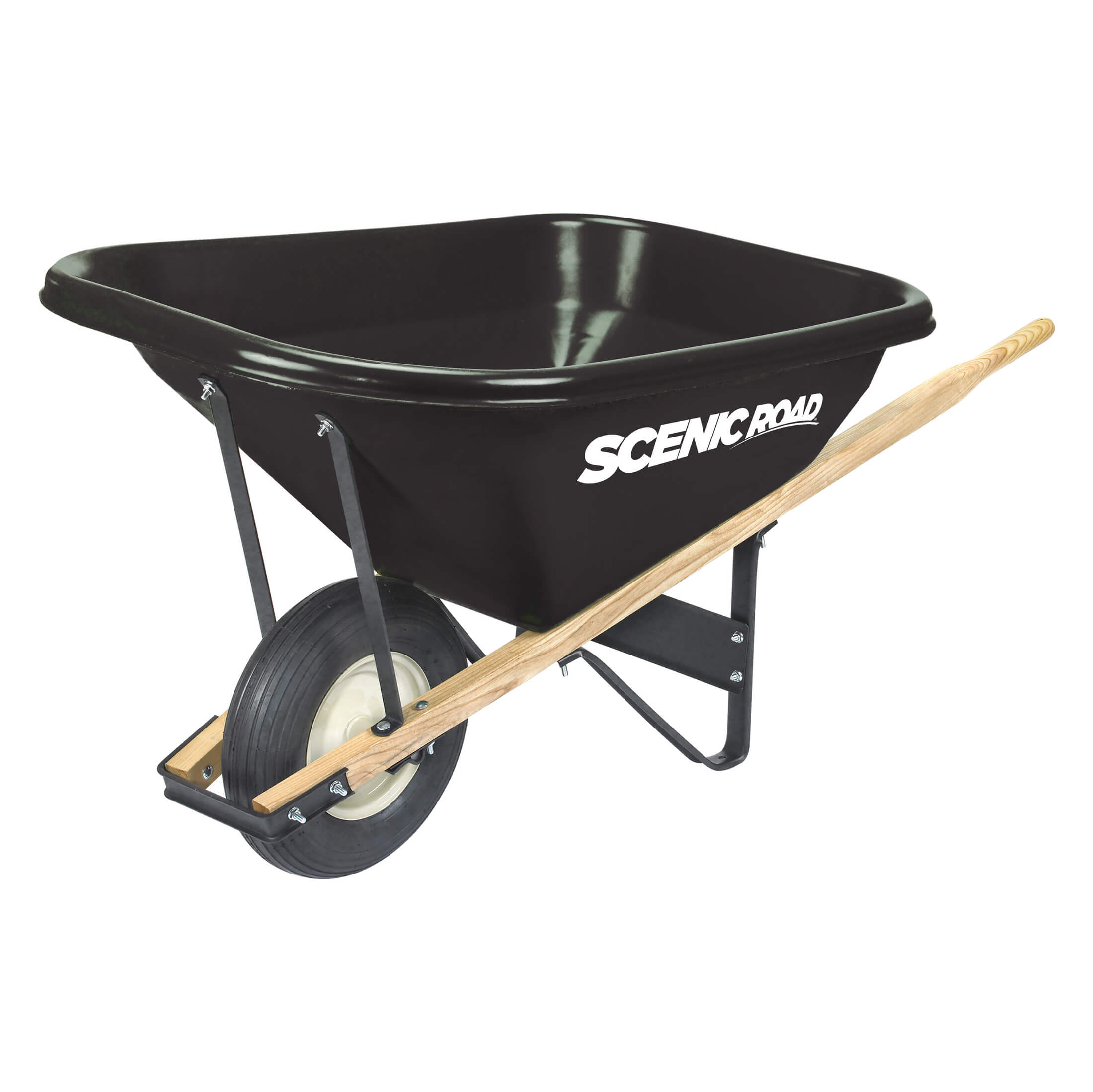 Scenic Lane G-Series 8 Cu Ft Wheelbarrow with Single Ribbed Tire