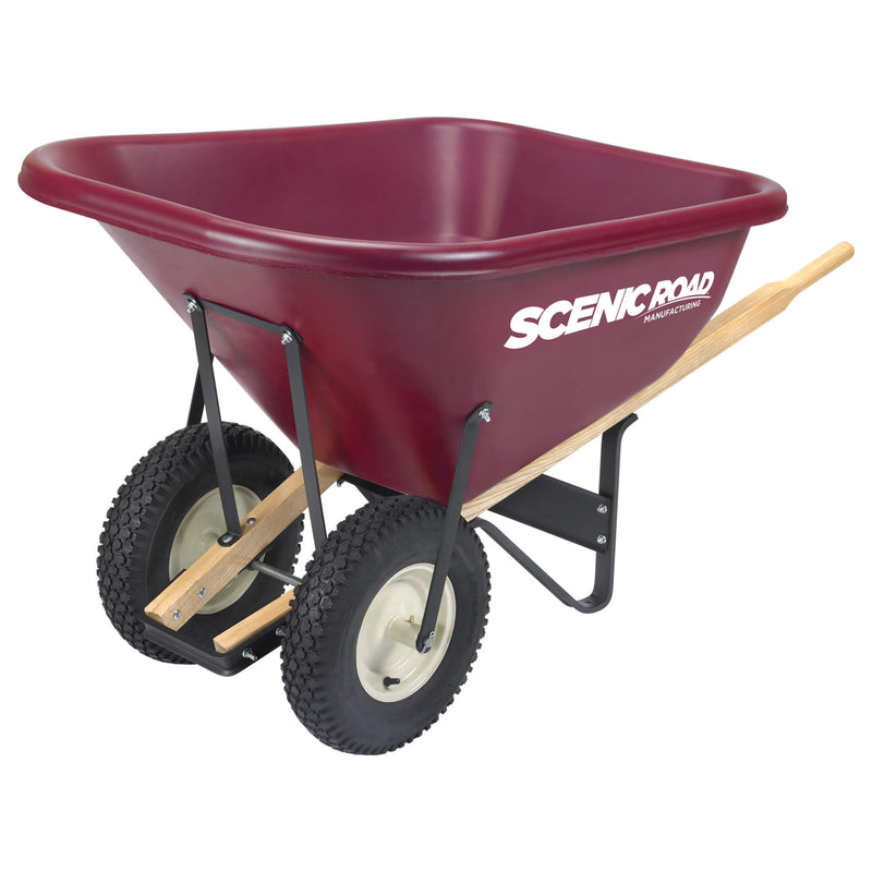 Scenic Road M-Series 10 Cu Ft Wheelbarrow with Dual Flat Free Tires