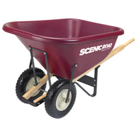 Scenic Road M-Series 10 Cu Ft Wheelbarrow with Dual Flat Free Tires