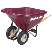 Scenic Road M-Series 10 Cu Ft Wheelbarrow with Dual Ribbed Tires