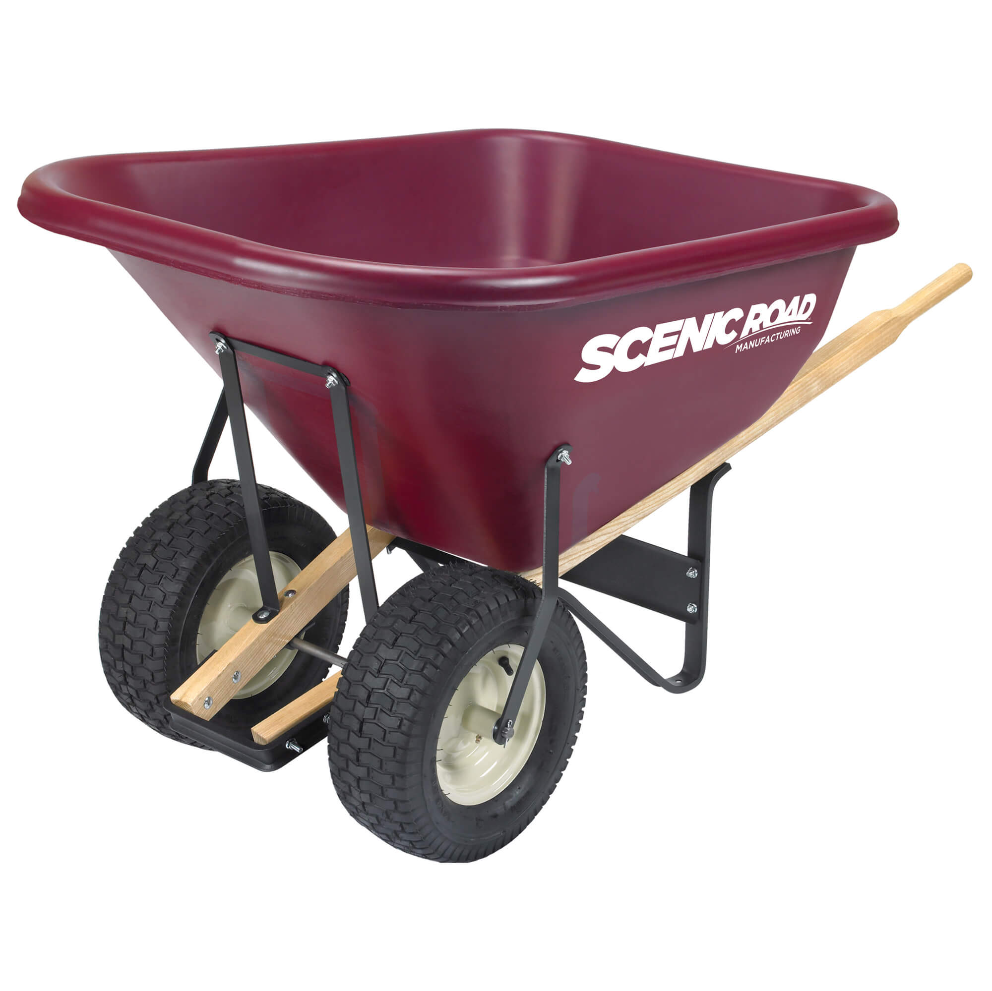 Scenic Road M-Series 10 Cu Ft Wheelbarrow with Dual Turf Tires