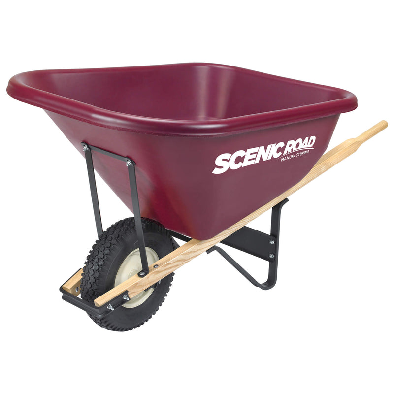 Scenic Road M-Series 10 Cu Ft Wheelbarrow with Single Flat Free Tire