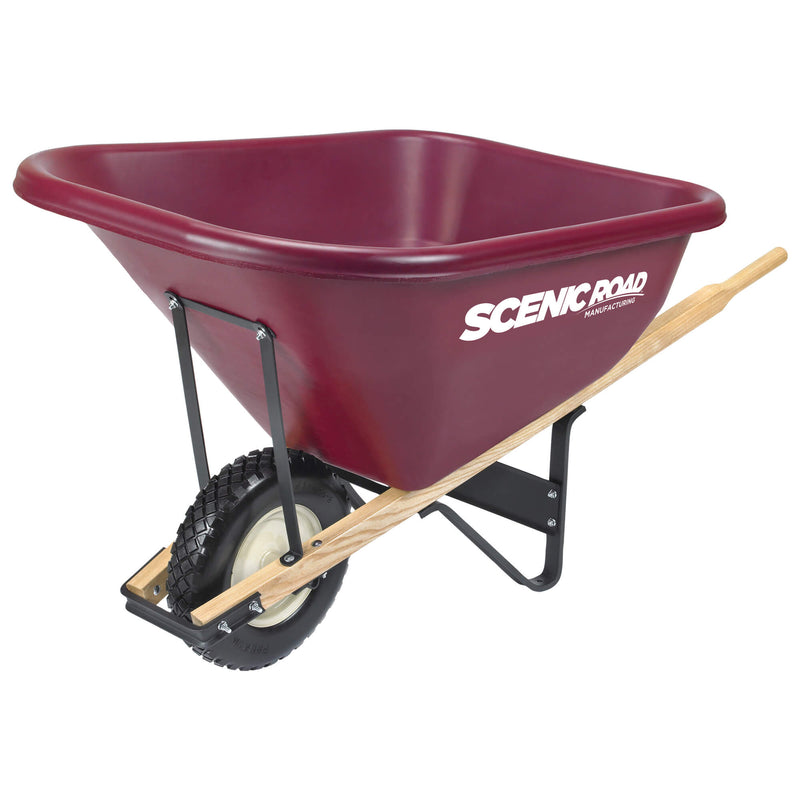 Scenic Road M-Series 10 Cu Ft Wheelbarrow with Single Flat Free Tire