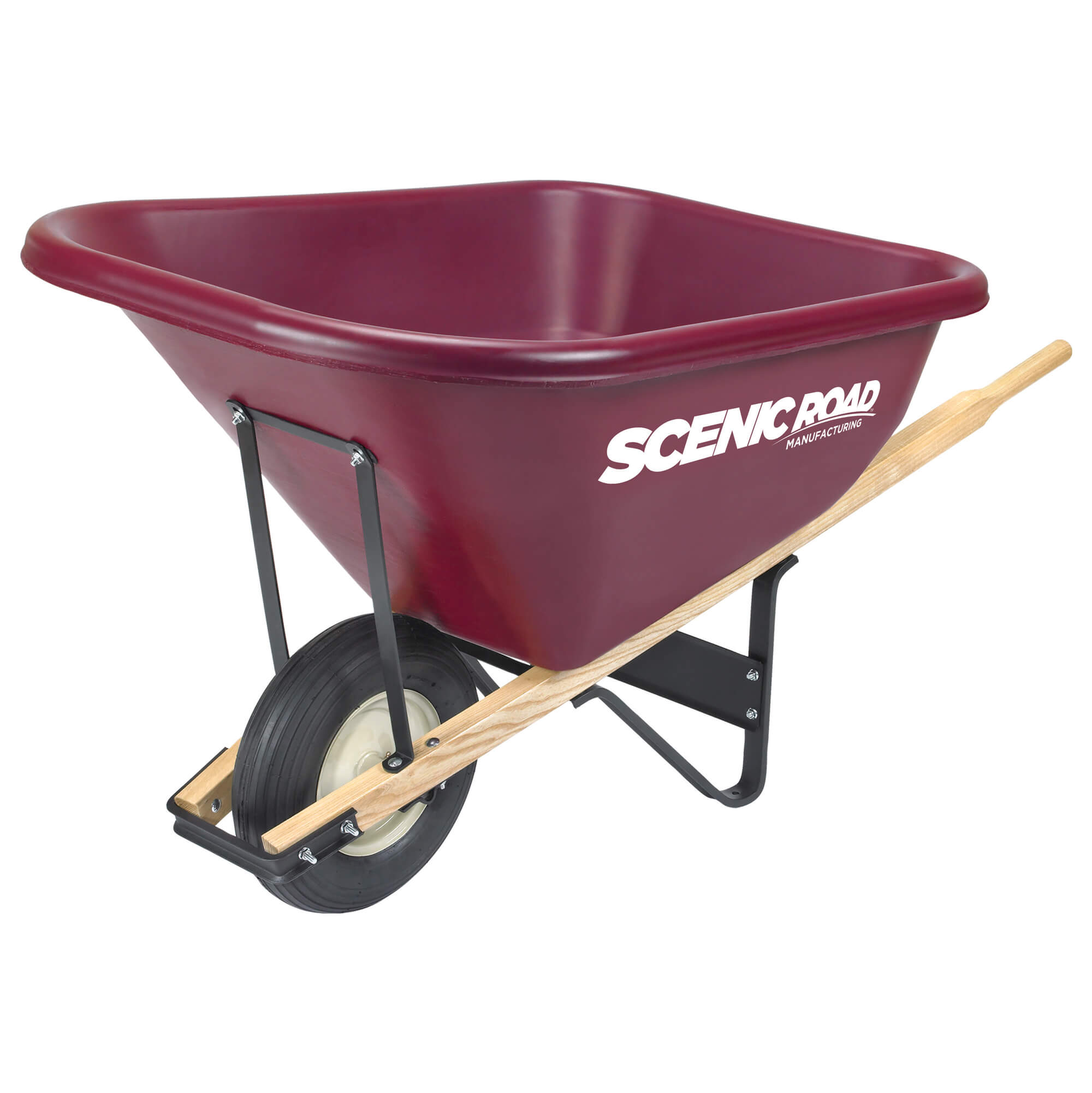 Scenic Road M-Series 10 Cu Ft Wheelbarrow with Single Ribbed Tire