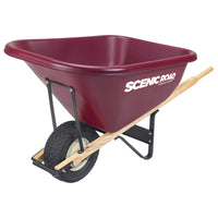 Scenic Road M-Series 10 Cu Ft Wheelbarrow with Single Turf Tire