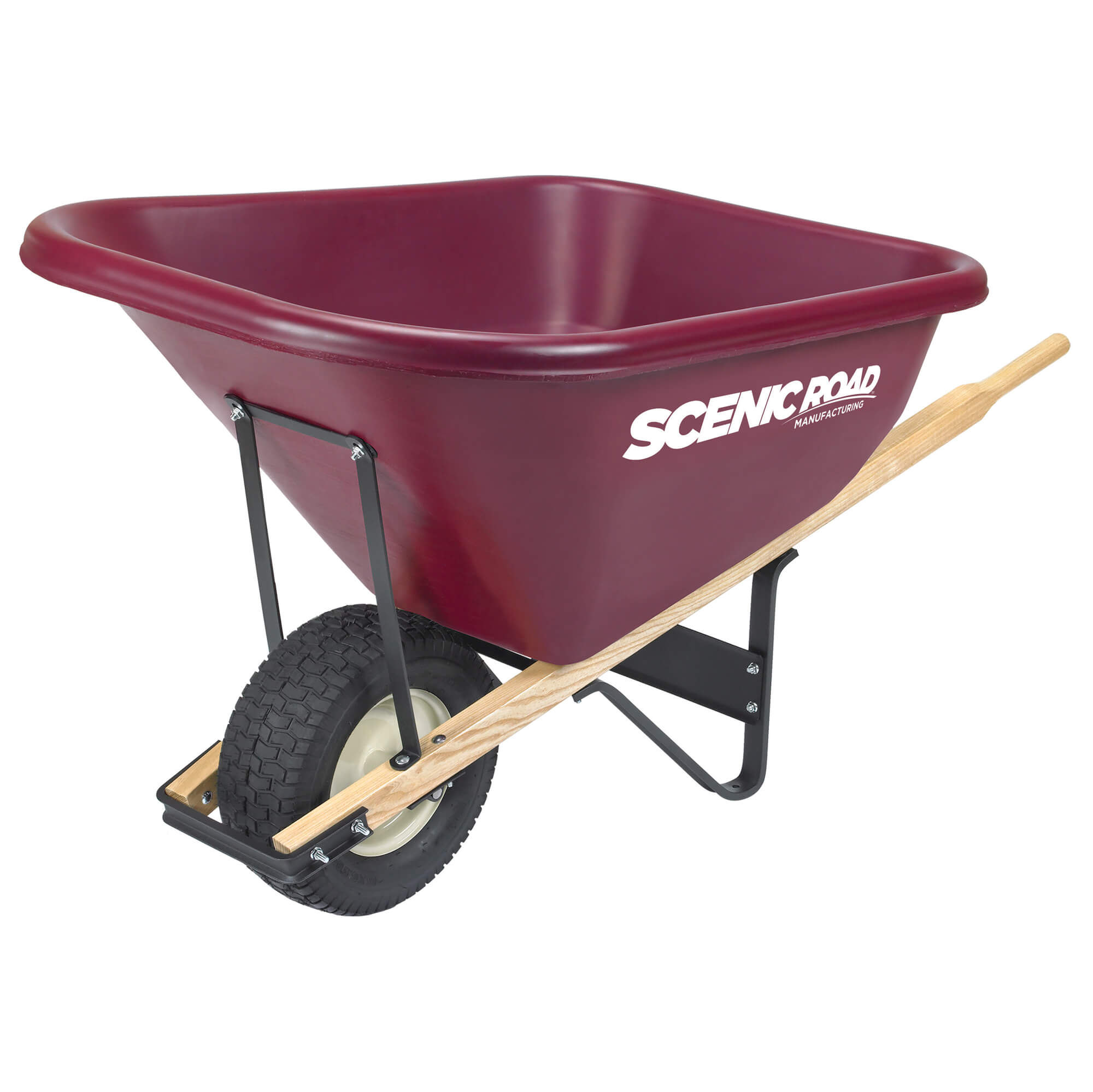Scenic Road M-Series 10 Cu Ft Wheelbarrow with Single Turf Tire