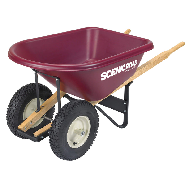 Scenic Road M-Series 6 Cu Ft Wheelbarrow with Dual Flat Free Tires