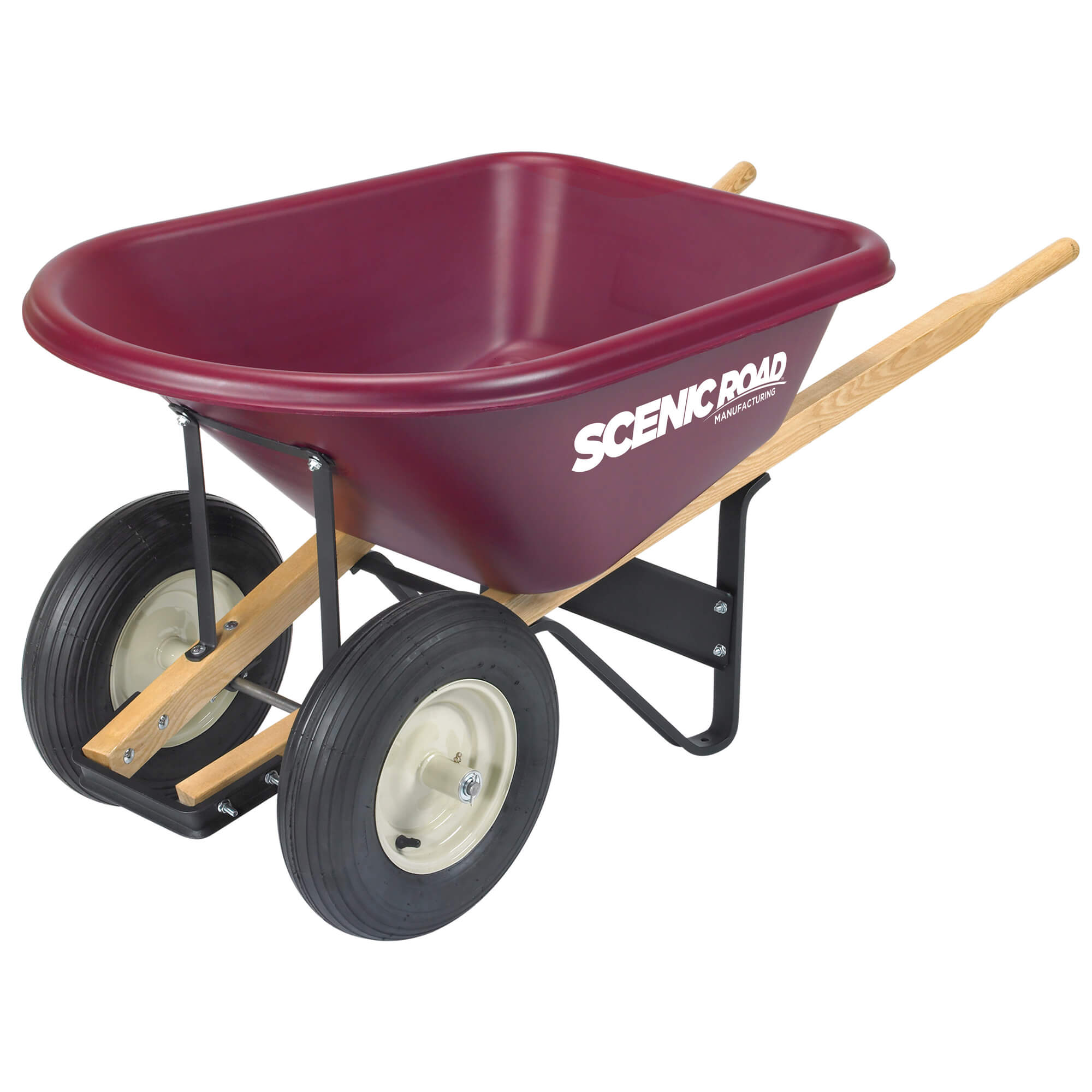Scenic Road M-Series 6 Cu Ft Wheelbarrow with Dual Ribbed Tires