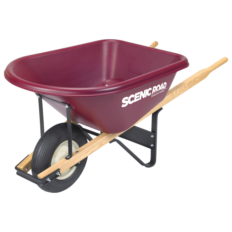 Scenic Road M-Series 6 Cu Ft Wheelbarrow with Single Ribbed Tire