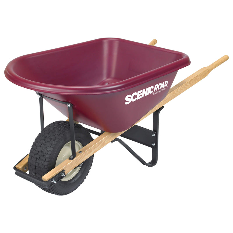 Scenic Road M-Series 6 Cu Ft Wheelbarrow with Single Turf Tire
