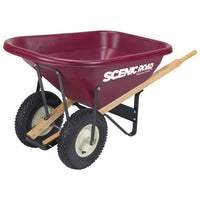 Scenic Road M-Series 8 Cu Ft Wheelbarrow with Dual Flat Free Tires