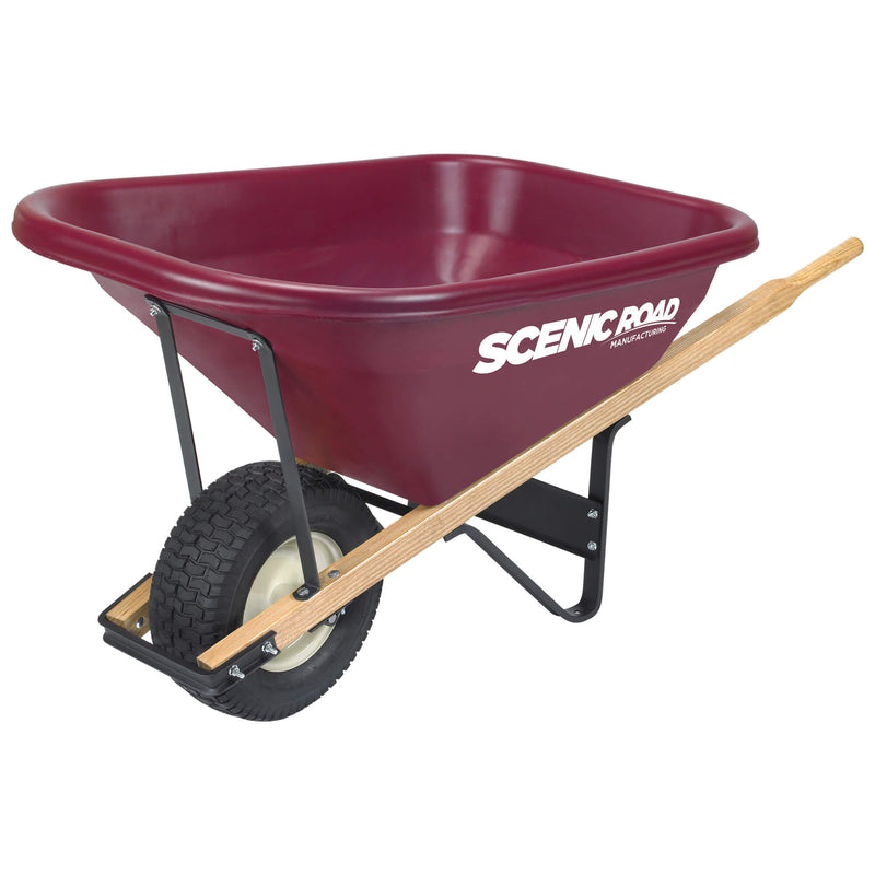 Scenic Road M-Series 8 Cu Ft Wheelbarrow with Single Turf Tire