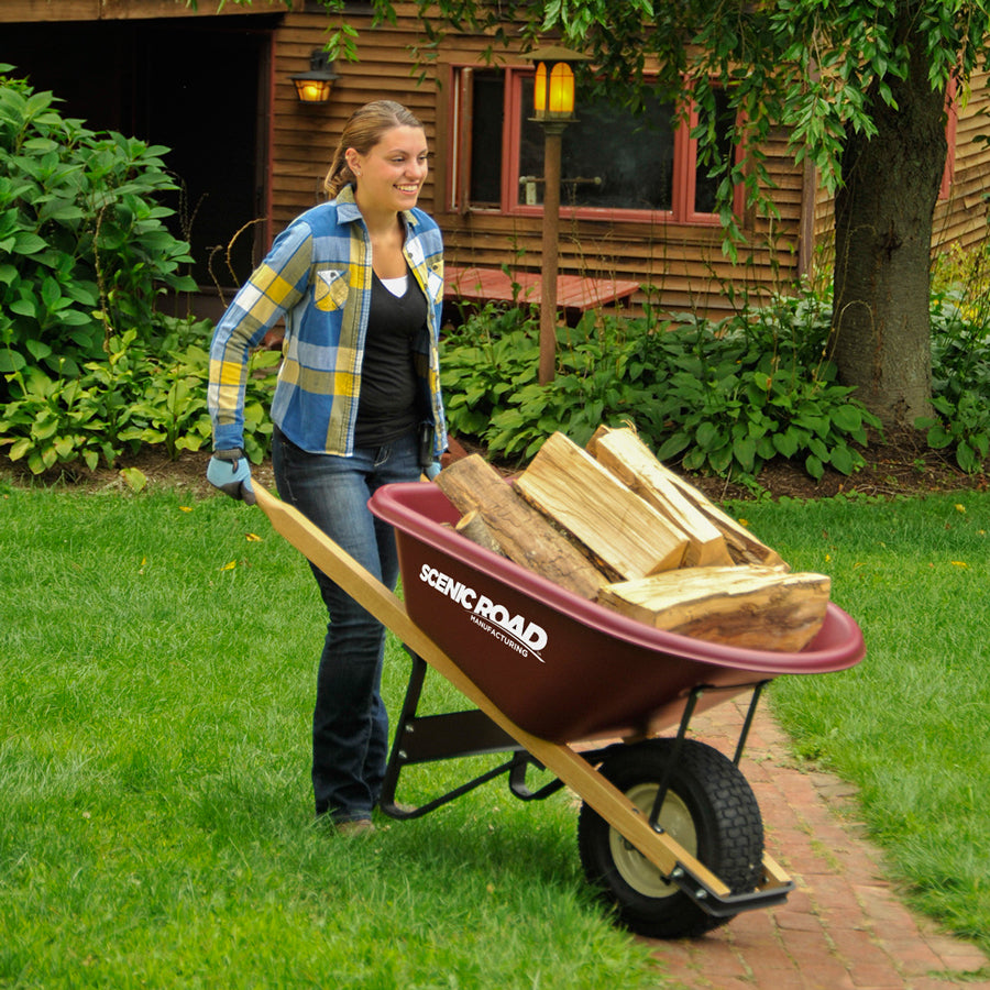Scenic Road wheelbarrow with Ruggedite HDPE tray